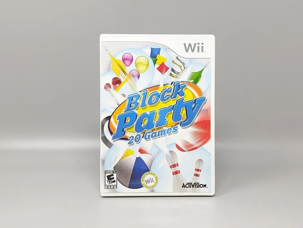 Block Party 20 Games Nintendo Wii Replacement Case & Manual Only No Game